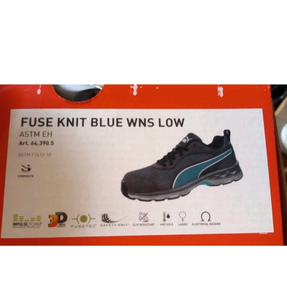 Puma Fuse Knit Blue Women's Athletic Shoes Composite Toe - Picture 1 of 3